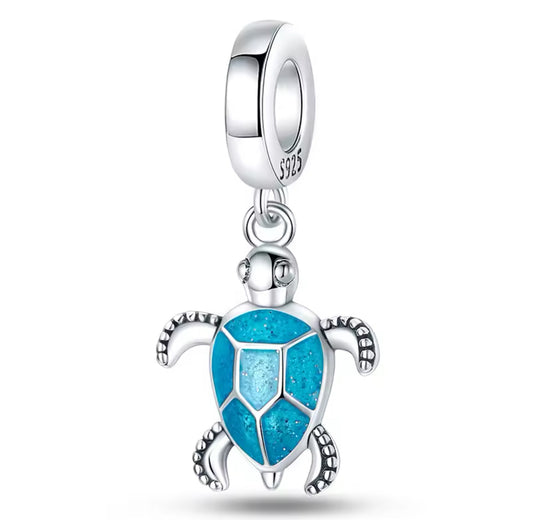 Schildkröte Charm Glow in the Dark, 925er Silber